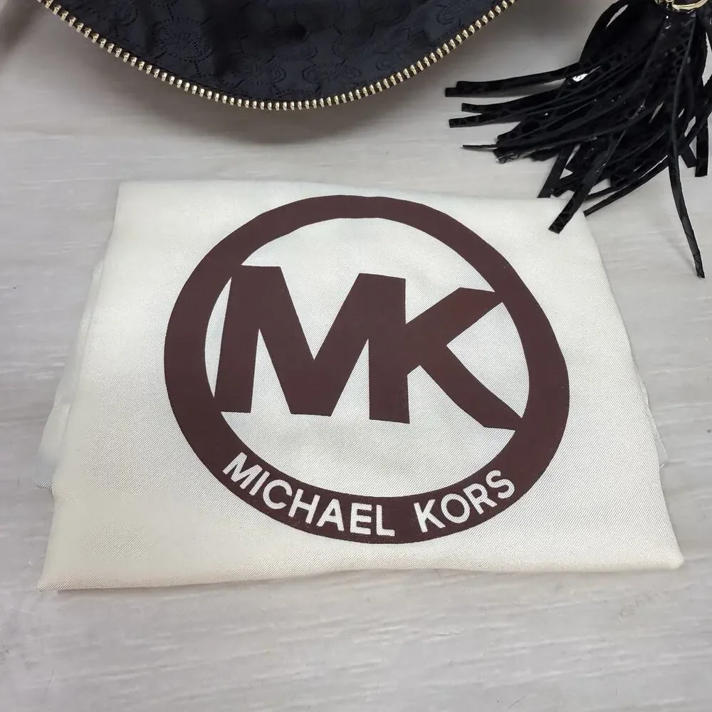 Michael Kors Weston Foldover Leather Embossed Clutch Shoulder Bag